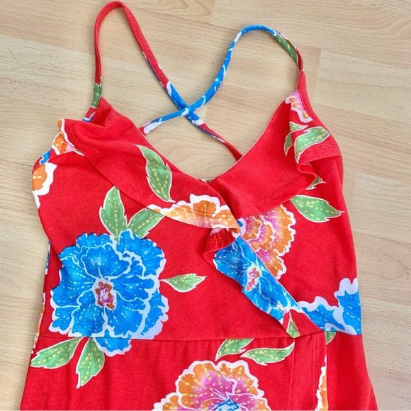 Multicolor Long Floral Dress With Ruffles - Picture 3 of 8